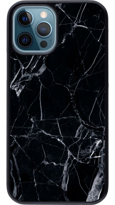 Coque iPhone 12 / 12 Pro - Marble Black 01