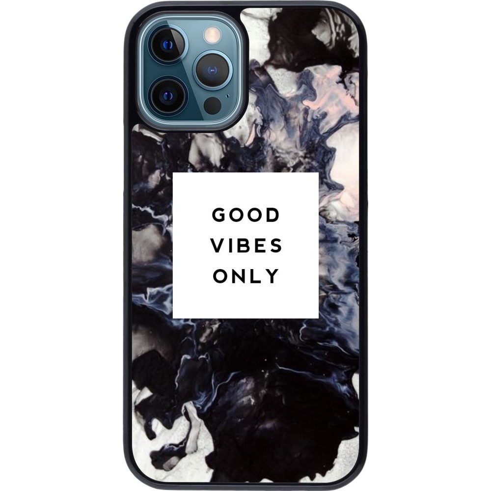 Coque iPhone 12 / 12 Pro - Marble Good Vibes Only