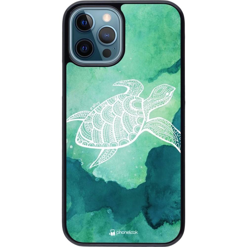 Coque iPhone 12 / 12 Pro - Turtle Aztec Watercolor