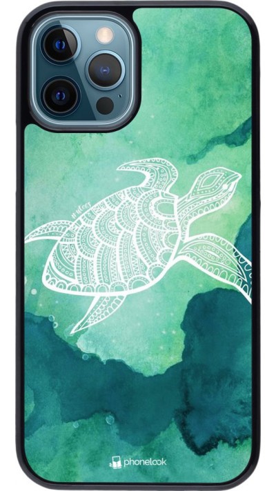 Coque iPhone 12 / 12 Pro - Turtle Aztec Watercolor