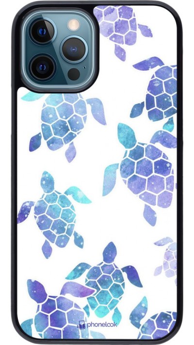 Hülle iPhone 12 / 12 Pro - Turtles pattern watercolor