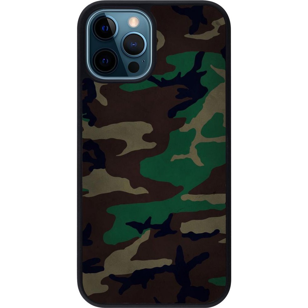 Hülle iPhone 12 / 12 Pro - Silikon schwarz Camouflage 3
