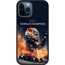 Hülle iPhone 12 / 12 Pro - Silikon schwarz Max Verstappen 2021 World Champion