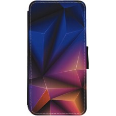 Coque iPhone 12 / 12 Pro - Wallet noir Abstract Triangles 