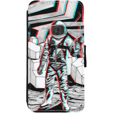 Hülle iPhone 12 / 12 Pro - Wallet schwarz Anaglyph Astronaut