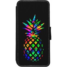 Hülle iPhone 12 / 12 Pro - Wallet schwarz Ananas Multi-colors