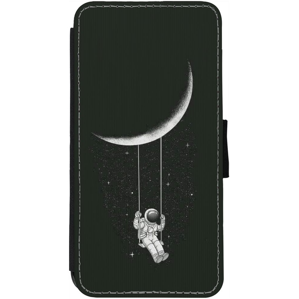 Hülle iPhone 12 / 12 Pro - Wallet schwarz Astro balançoire