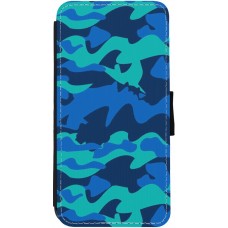 Hülle iPhone 12 / 12 Pro - Wallet schwarz Camo Blue