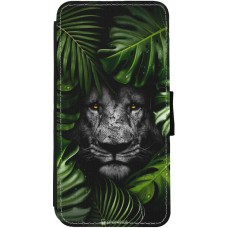 Coque iPhone 12 / 12 Pro - Wallet noir Forest Lion