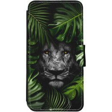 Hülle iPhone 12 / 12 Pro - Wallet schwarz Forest Lion