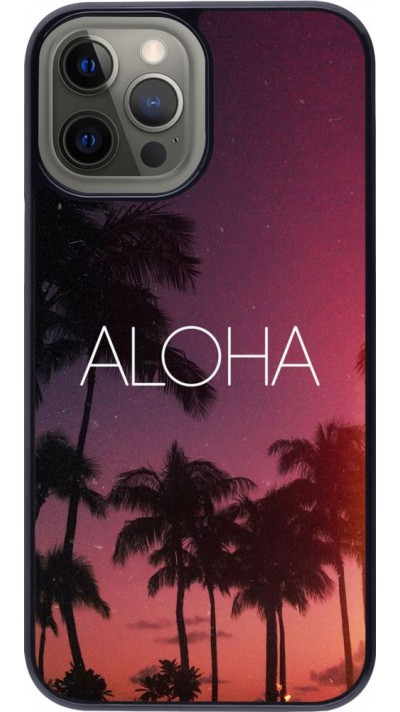 Coque iPhone 12 Pro Max - Aloha Sunset Palms