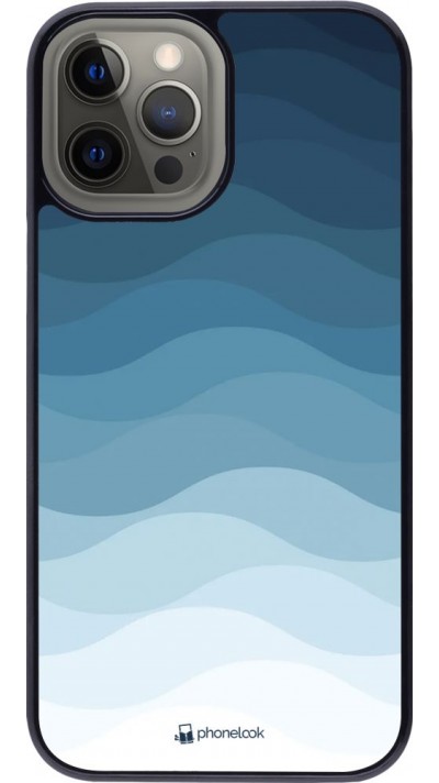 Coque iPhone 12 Pro Max - Flat Blue Waves