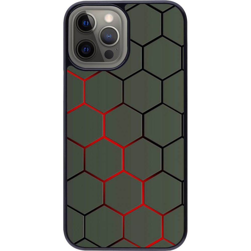 Coque iPhone 12 Pro Max - Geometric Line red