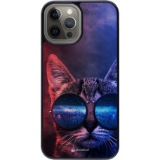 Coque iPhone 12 Pro Max - Red Blue Cat Glasses