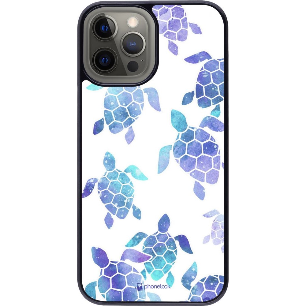 Hülle iPhone 12 Pro Max - Turtles pattern watercolor