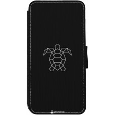 Coque iPhone 12 Pro Max - Wallet noir Turtles lines on black