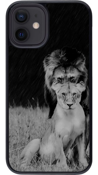 Coque iPhone 12 mini - Angry lions