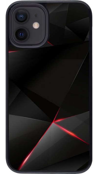 Coque iPhone 12 mini - Black Red Lines