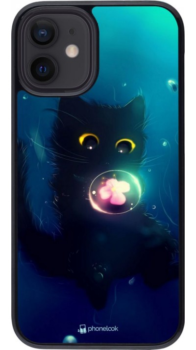 Hülle iPhone 12 mini - Cute Cat Bubble