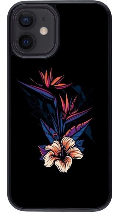 Hülle iPhone 12 mini - Dark Flowers