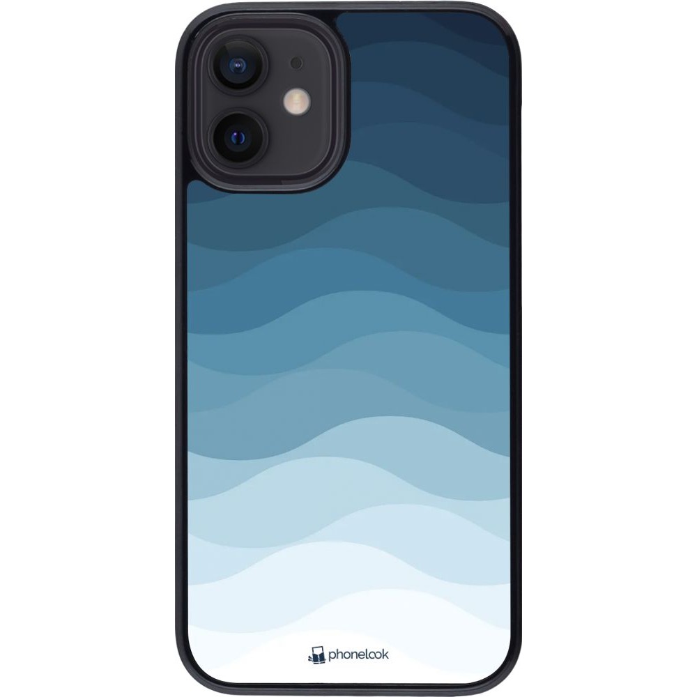 Coque iPhone 12 mini - Flat Blue Waves