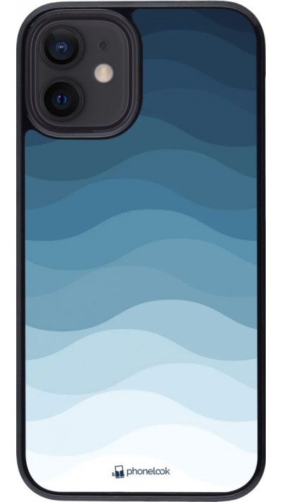 Coque iPhone 12 mini - Flat Blue Waves