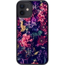 Coque iPhone 12 mini - Flowers Dark