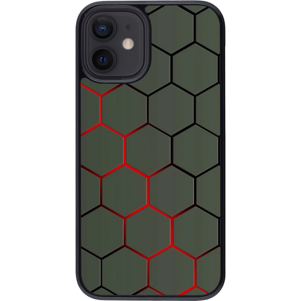 Hülle iPhone 12 mini - Geometric Line red