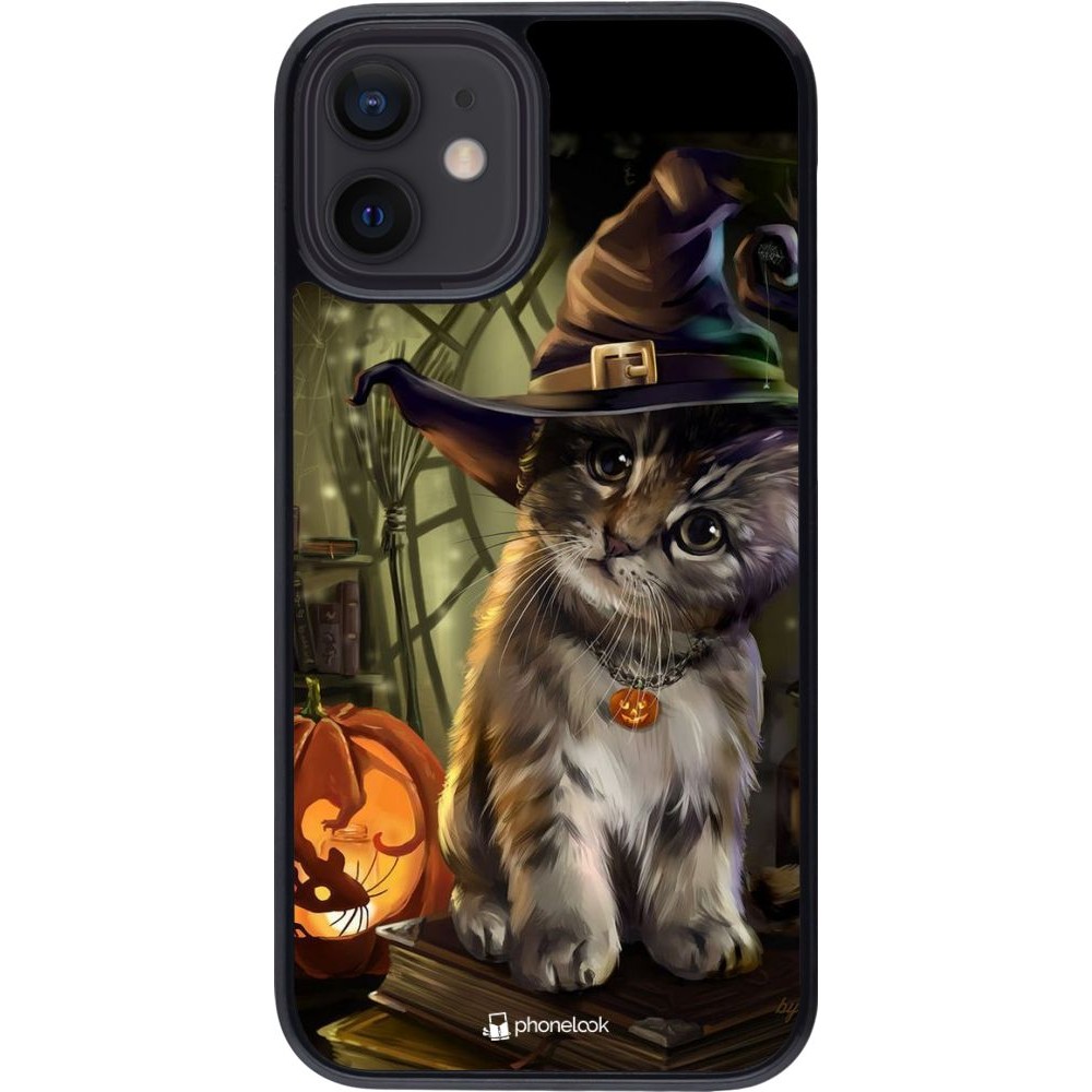 Coque iPhone 12 mini - Halloween 21 Witch cat