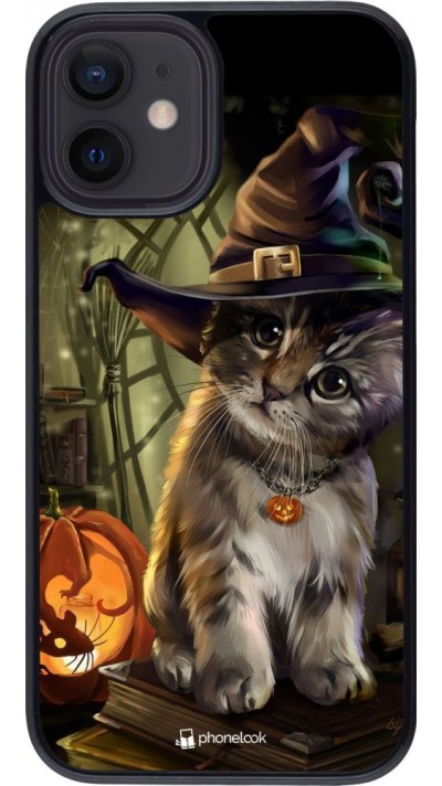 Coque iPhone 12 mini - Halloween 21 Witch cat