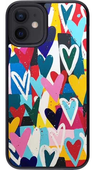 Coque iPhone 12 mini - Joyful Hearts