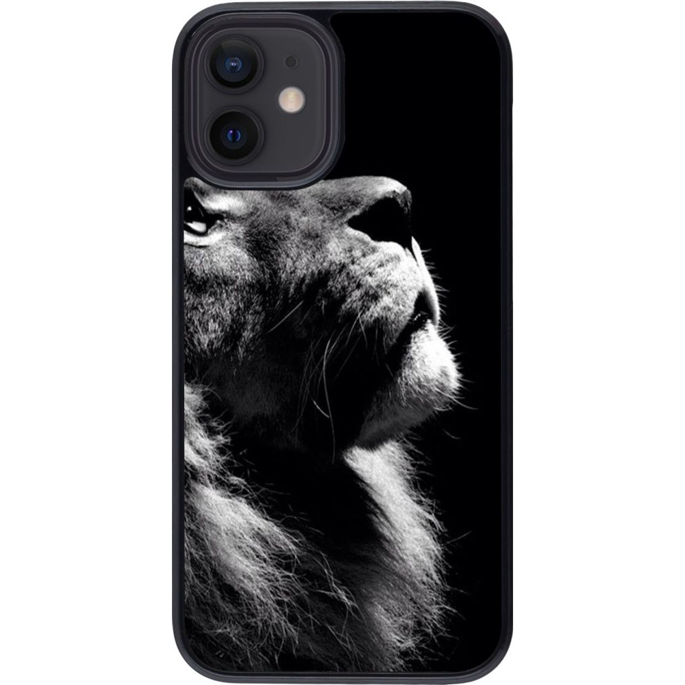 Coque iPhone 12 mini - Lion looking up
