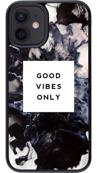 Coque iPhone 12 mini - Marble Good Vibes Only