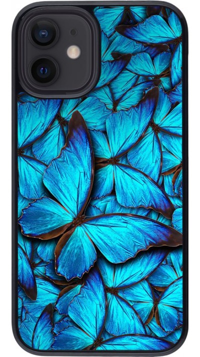 Hülle iPhone 12 mini - Papillon - Bleu