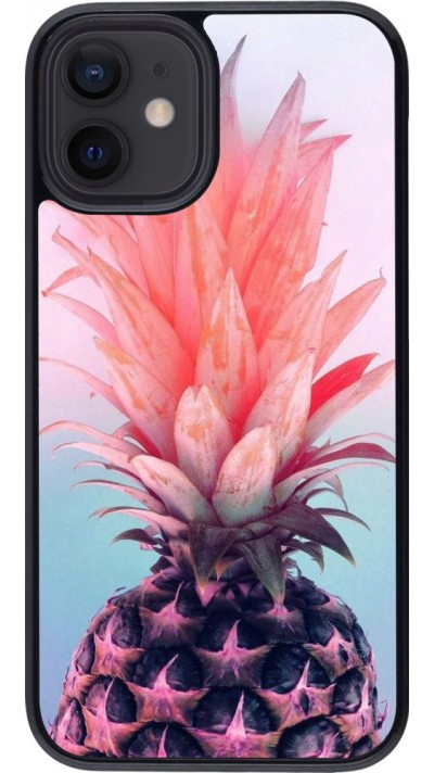 Coque iPhone 12 mini - Purple Pink Pineapple