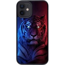Coque iPhone 12 mini - Tiger Blue Red
