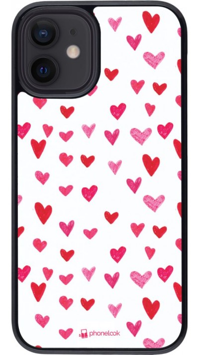 Coque iPhone 12 mini - Valentine 2022 Many pink hearts