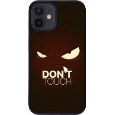 Coque iPhone 12 mini - Silicone rigide noir Angry Dont Touch