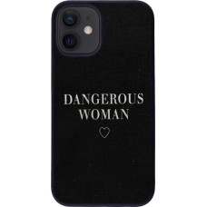 Coque iPhone 12 mini - Silicone rigide noir Dangerous woman