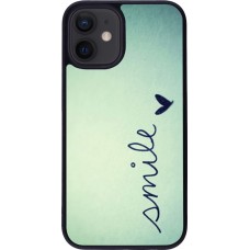 Coque iPhone 12 mini - Silicone rigide noir Smile