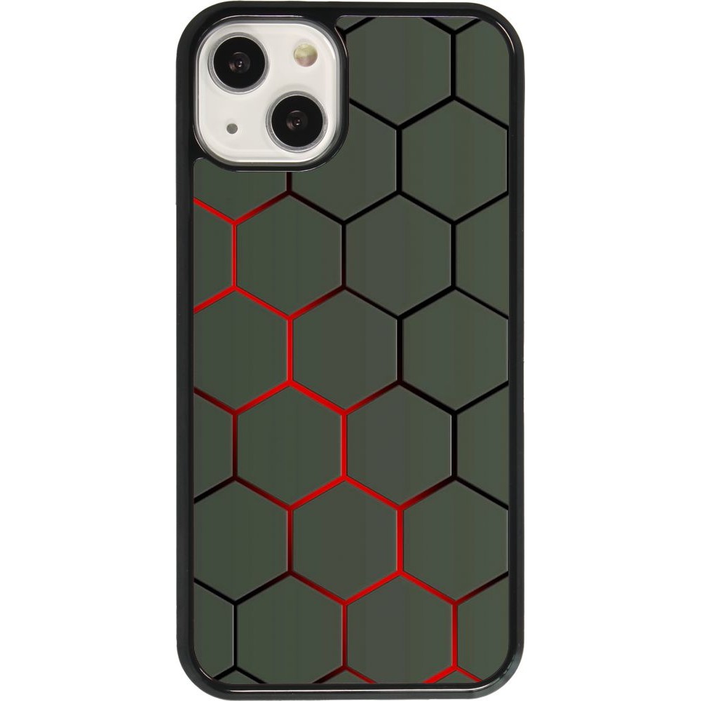 iPhone 13 Case Hülle - Geometric Line red
