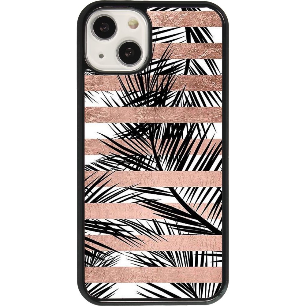 iPhone 13 Case Hülle - Palm trees gold stripes