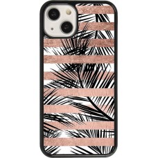 Coque iPhone 13 - Palm trees gold stripes