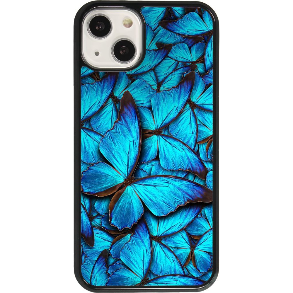 Coque iPhone 13 - Papillon - Bleu