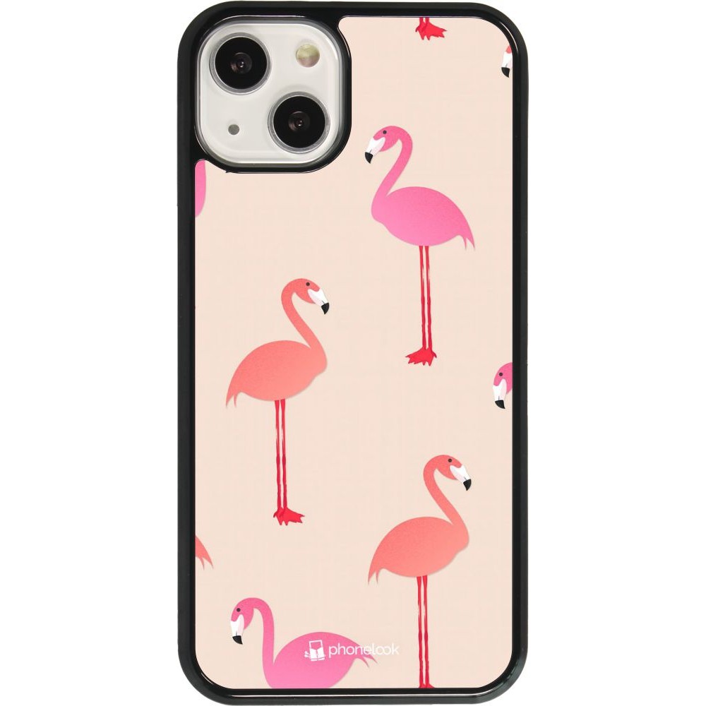 Coque iPhone 13 - Pink Flamingos Pattern