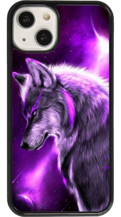 Coque iPhone 13 - Purple Sky Wolf