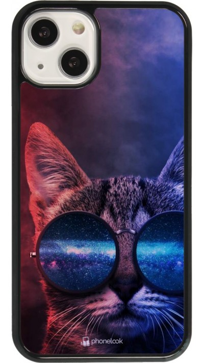 Coque iPhone 13 - Red Blue Cat Glasses