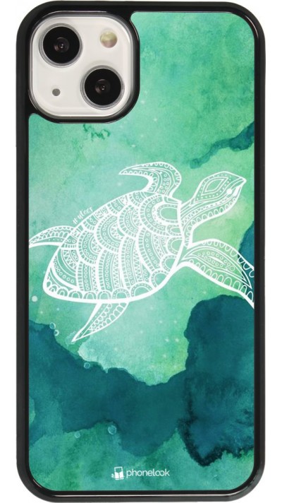 Coque iPhone 13 - Turtle Aztec Watercolor