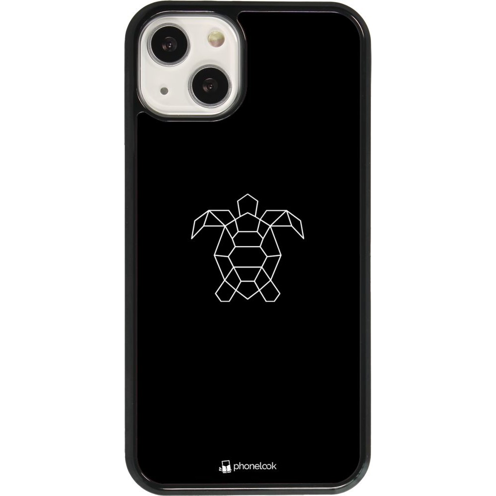 Coque iPhone 13 - Turtles lines on black
