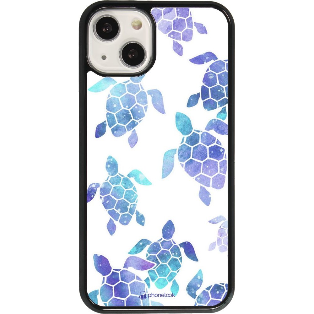 Coque iPhone 13 - Turtles pattern watercolor